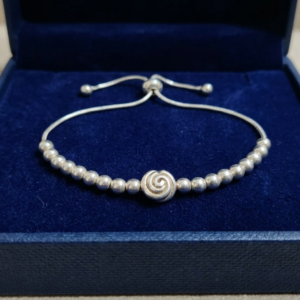 925 Sterling Silver Adjustable Spiral Bead Bracelet