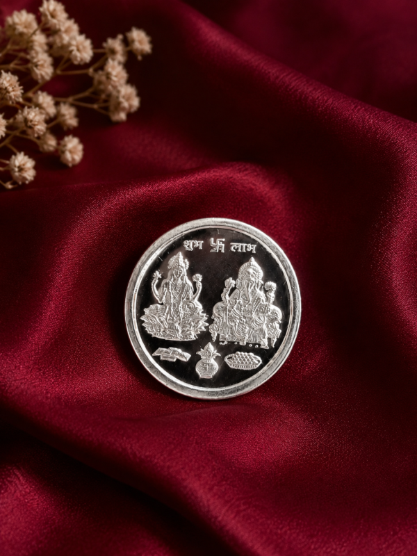 999 Hallmark Silver Coin 2 grams I Pure Silver Lakshmi Ganesh Coin  I Fine Silver Coin