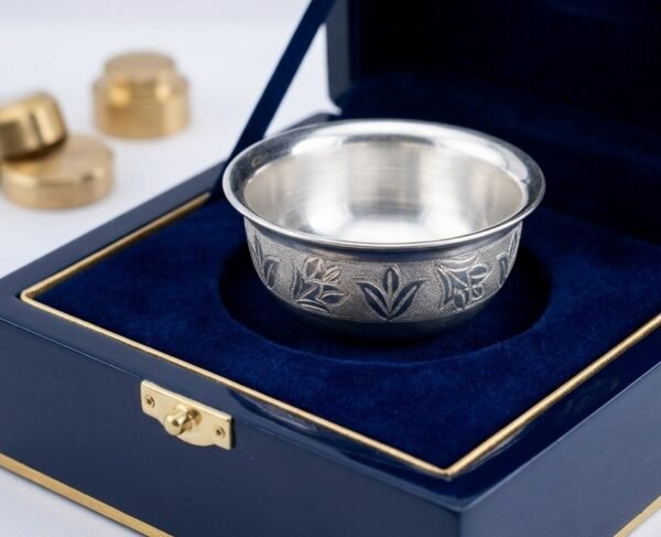 925 Sterling Silver Katori 8 cm | Hallmarked Silver Bowl for Pooja & Gifting