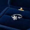 925 silver open floral ring