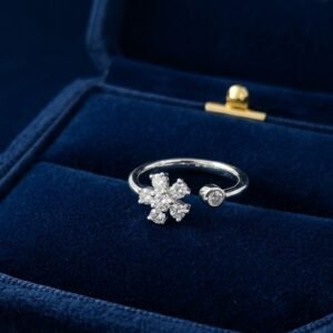 925 silver open floral ring