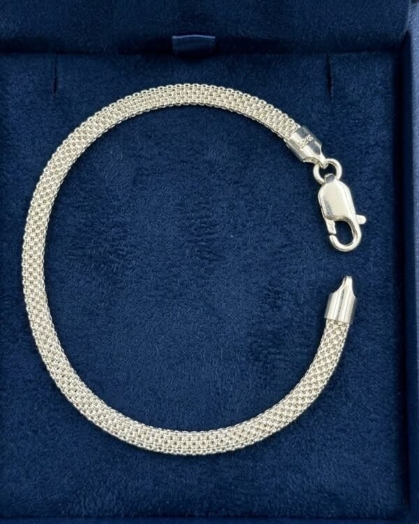925 Silver Men's Designer  mesh chain Bracelet