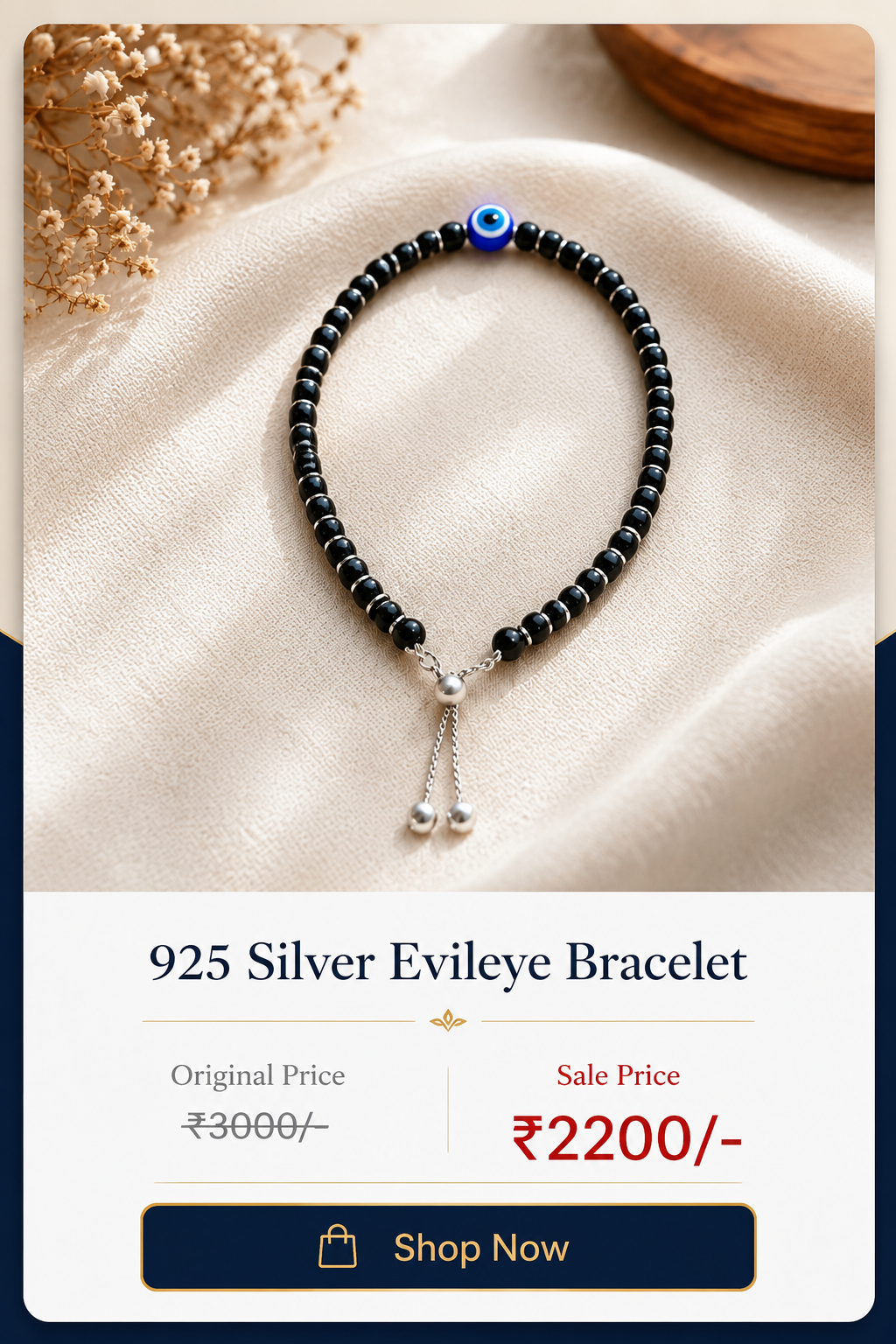 925 silver evileye bracelet for women