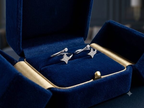 925Silver Snow flake Toe RINGS (pair) for women