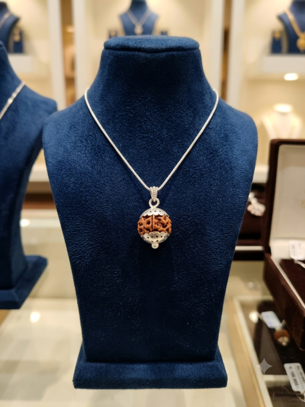 925 Silver Caged Rudraksha Pendant