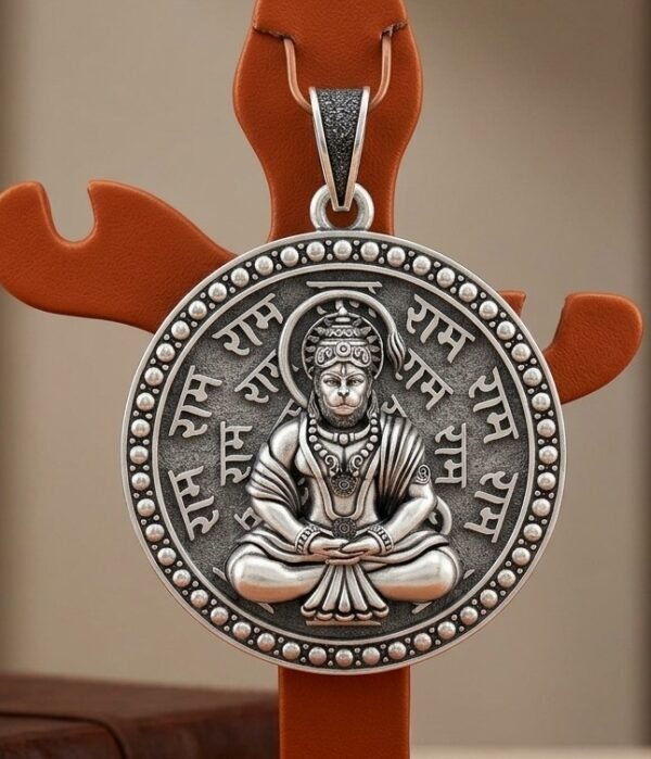 925 Silver Round Lord Hanuman Pendant for men