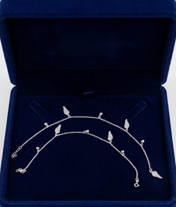 925 Silver Feather Wings Payal ( pair) for women