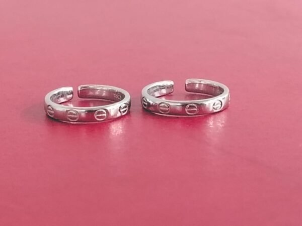 925 Silver Motif Adjustable Toe Rings (pair)