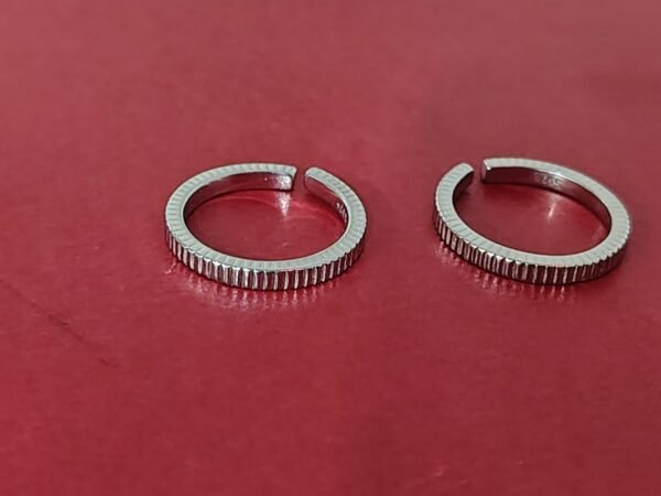 925 Silver Fluted Adjustable Toe Rings (pair)