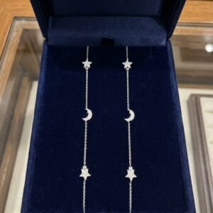 925 Silver Moon and Star Anklets (pair) for women