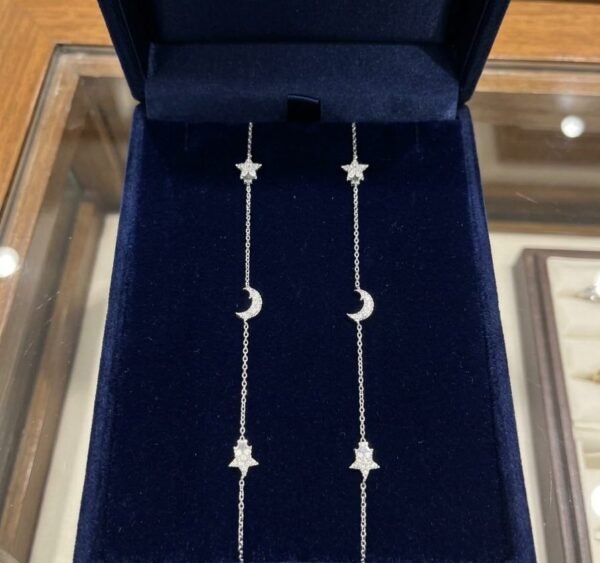 925 Silver Moon and Star Anklets (pair) for women