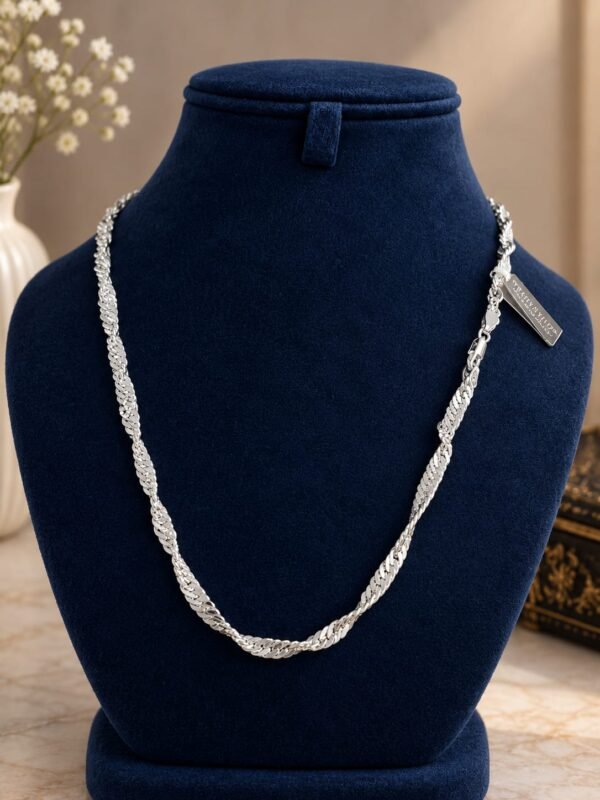 925 Hallmarked Silver Twisted Curb Chain