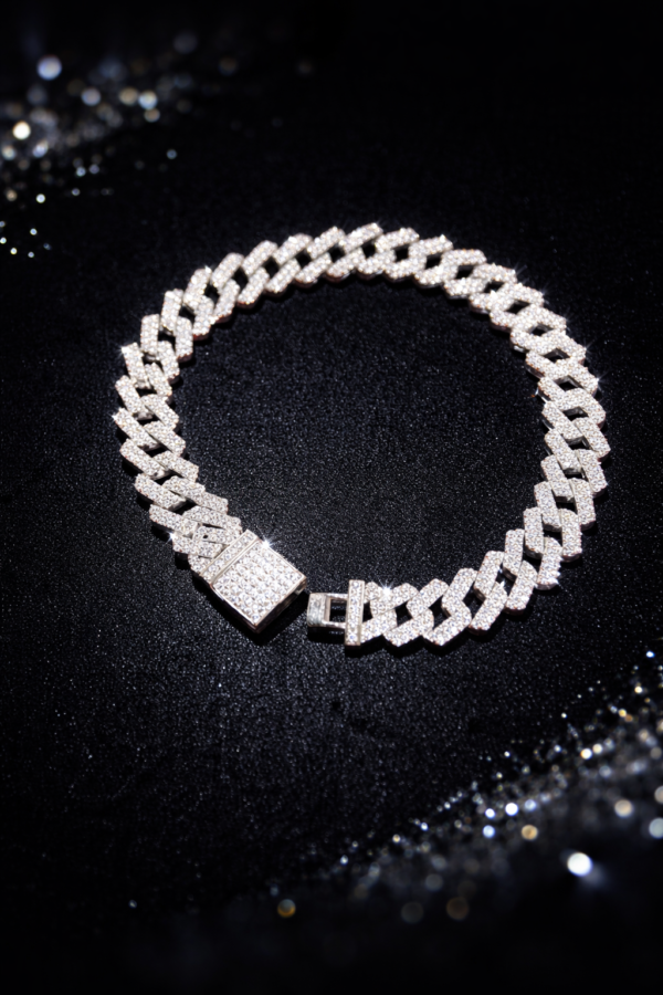 925 Iced Out Cuban Link Chain Bracelet