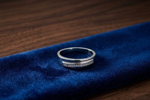 925 Silver Cubic Zirconia Dual -Band Ring for men