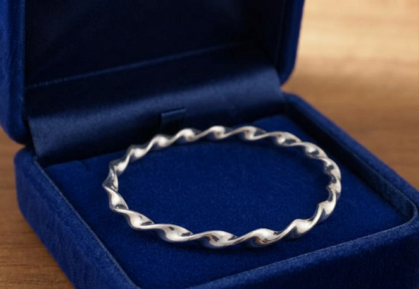 925 Silver Twisted Kada for Women
