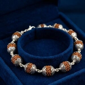 925 Silver Capped Rudraksh Bracelet for Men