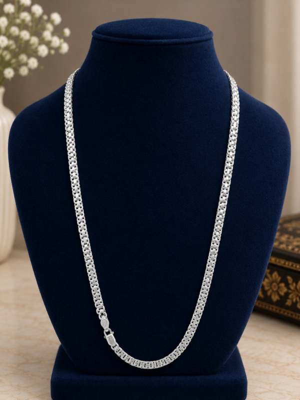 925 Silver Flat Box Chain for Men
