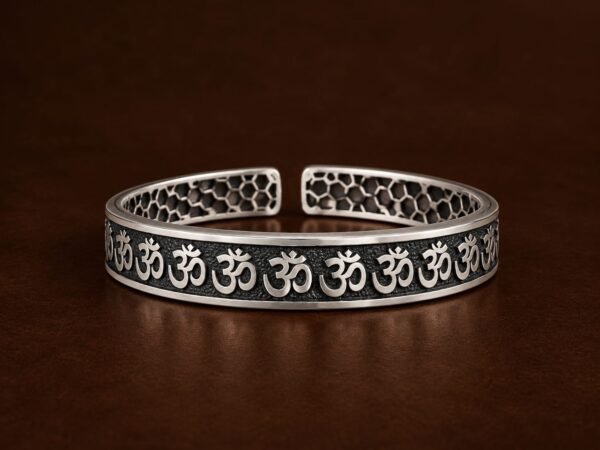925 Silver Adjustable OM Kada for Men