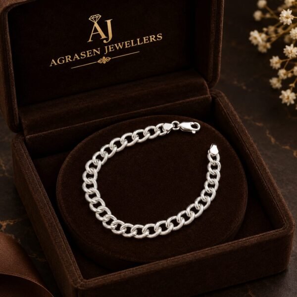 925 Silver Classic Curb Chain Bracelet for Men