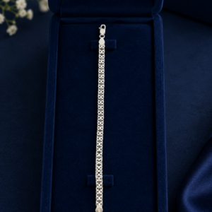 925 Silver Flat Box Chain Bracelet for Men