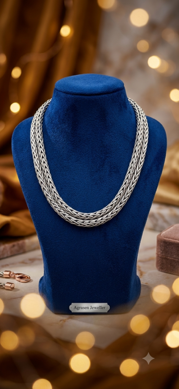 925 Silver Braided Chain for Men
